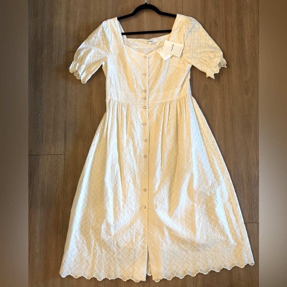 Simple Retro Aria Floral Cotton Maxi Dress